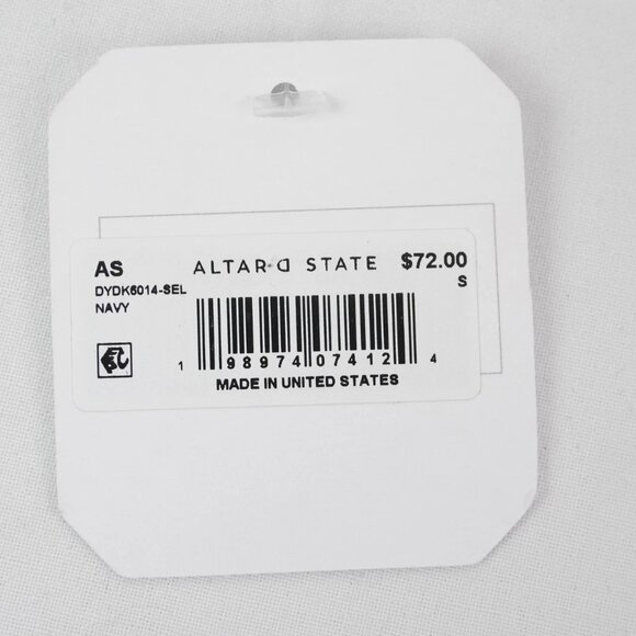 Altar'd State Maia Mini Dress Navy Solid Color Flirty Fit and Flare zip up dress - Picture 4 of 7